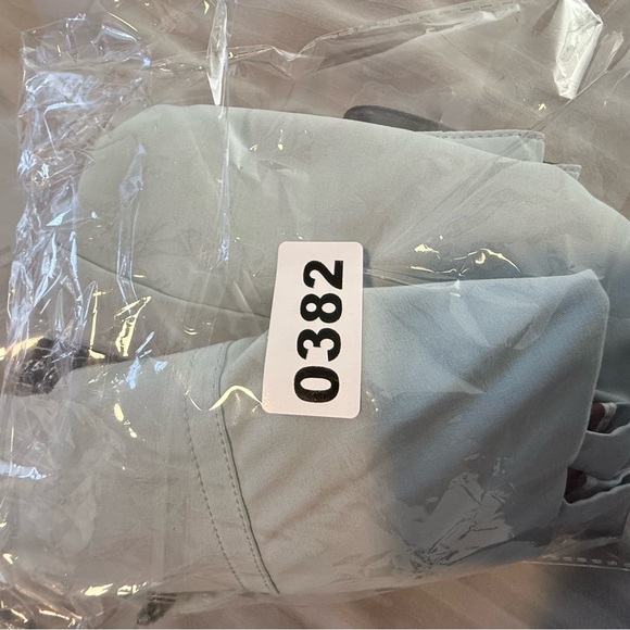 Men's Light Blue Swim Shorts with Red Accents - Picture 7 of 7